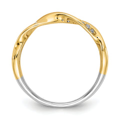 14k Tri-color Diamond Fancy Triple Twist Ring