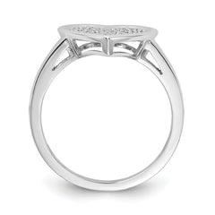 14k White Gold Diamond Fancy Heart Ring