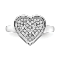 14k White Gold Diamond Fancy Heart Ring