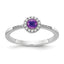14k White Gold Diamond and Cabochon Amethyst Ring