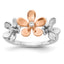 Diamond Flower Ring in 14K Two-Tone Gold (1/10 ct. tw.), Size 7 - Sophia Jewelers