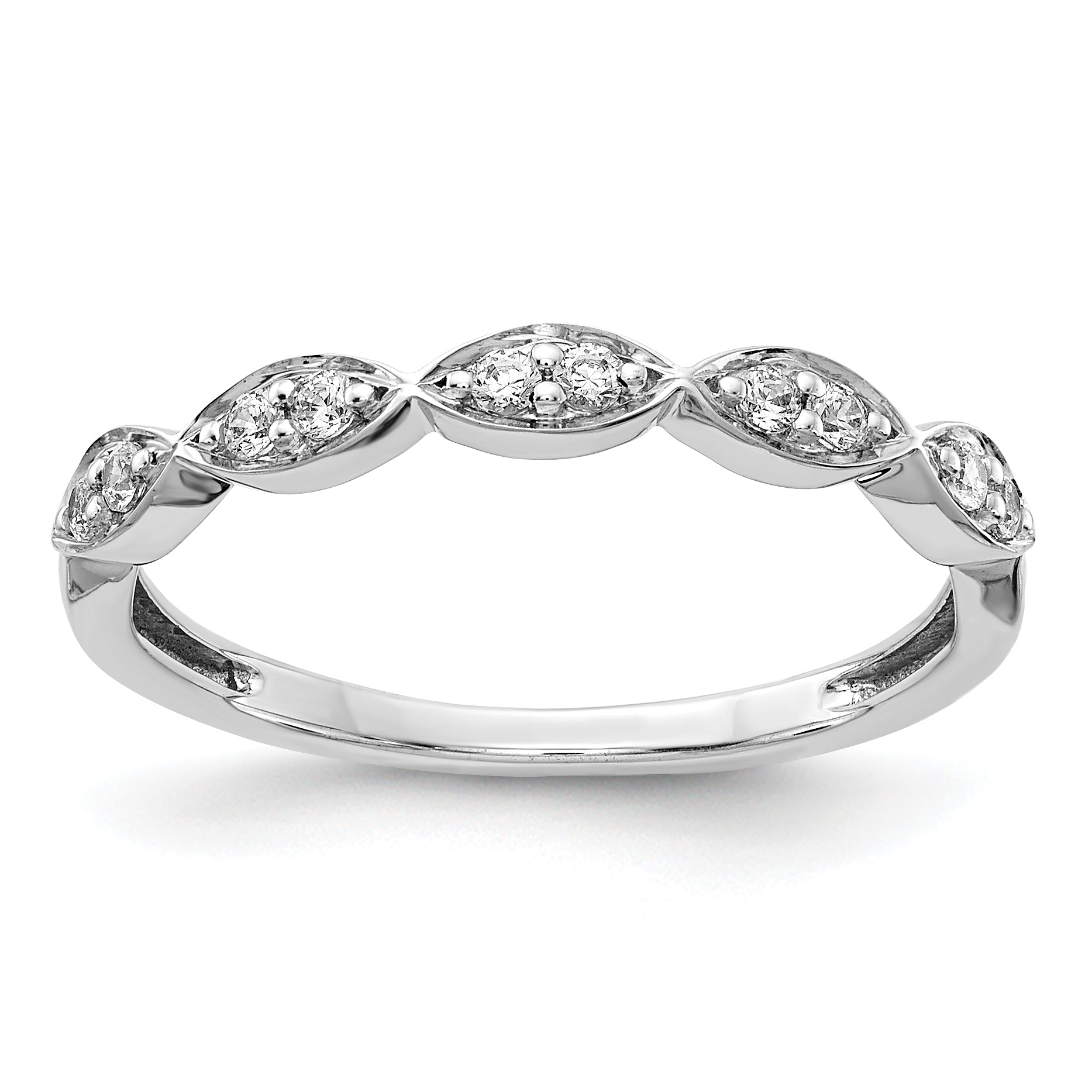 14k White Gold Fancy Diamond Band