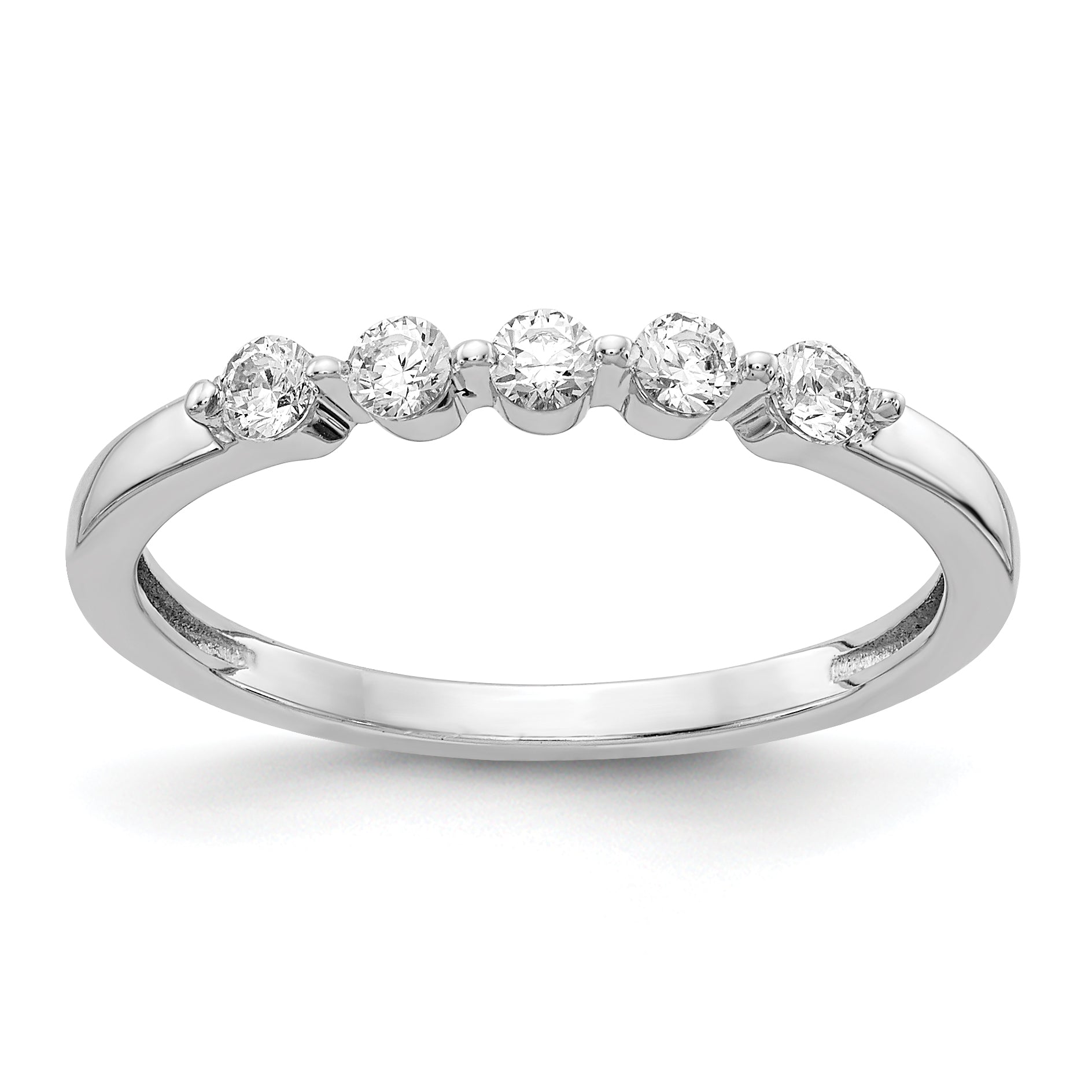 14k White Gold 5-stone Diamond Ring