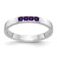 14k White Gold 4-stone Amethyst Band