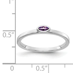 14k White Gold Bezel-set Marquise Amethyst Ring