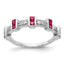 Fancy Diamond & Ruby Ring in 14K White Gold (1/6 ct. tw.), Size 7 - Sophia Jewelers
