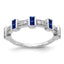 Fancy Diamond & Sapphire Ring in 14K White Gold (1/6 ct. tw.), Size 7 - Sophia Jewelers