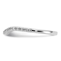 14k White Gold Curved Diamond Ring