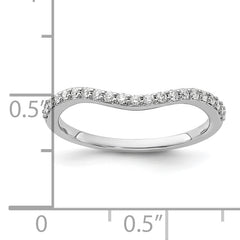 14k White Gold Curved Diamond Ring