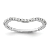 14k White Gold Curved Diamond Ring