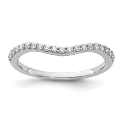 14k White Gold Curved Diamond Ring