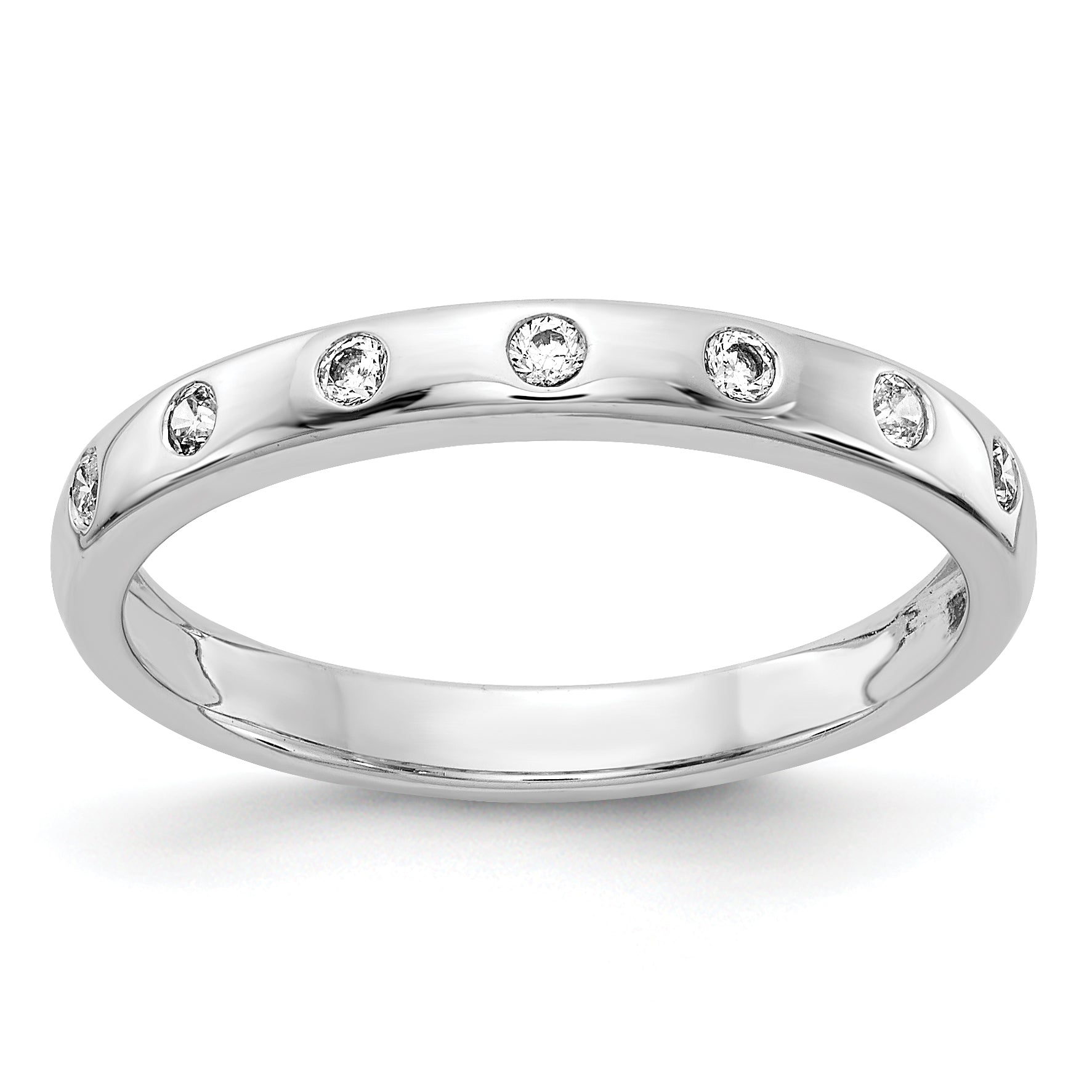 14k White Gold 7-stone Diamond Band
