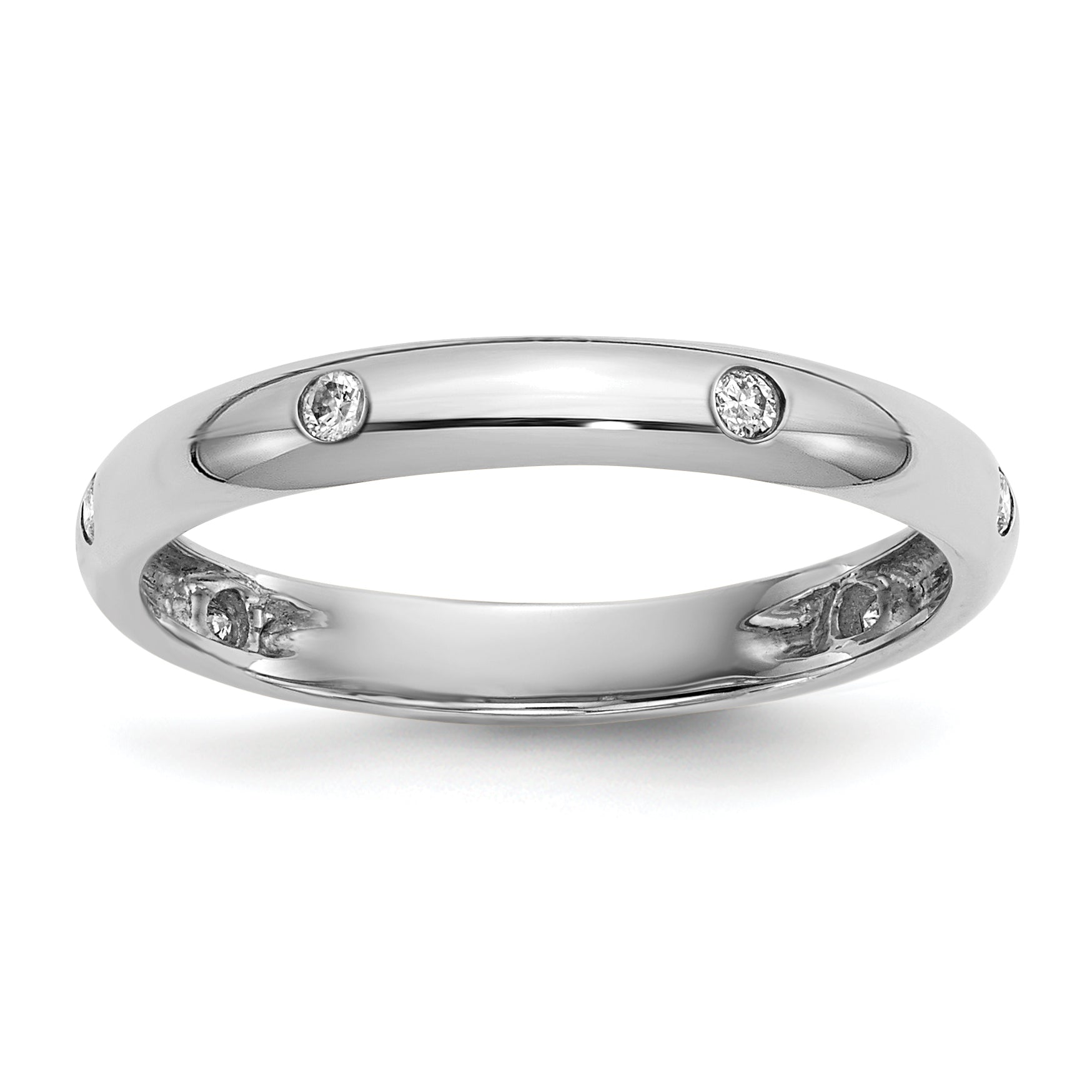 14k White Gold 6-stone Diamond Band