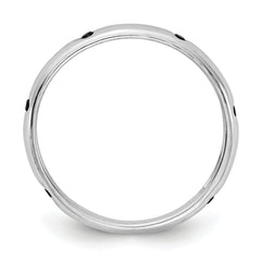 14k White Gold 6-stone Black Diamond Band