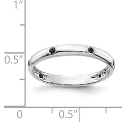 14k White Gold 6-stone Black Diamond Band