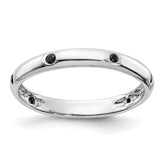 14k White Gold 6-stone Black Diamond Band