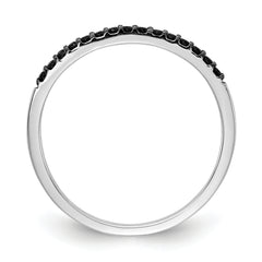 14k White Gold Black Diamond Band