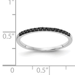 14k White Gold Black Diamond Band