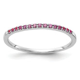 14k White Gold Pink Sapphire Band