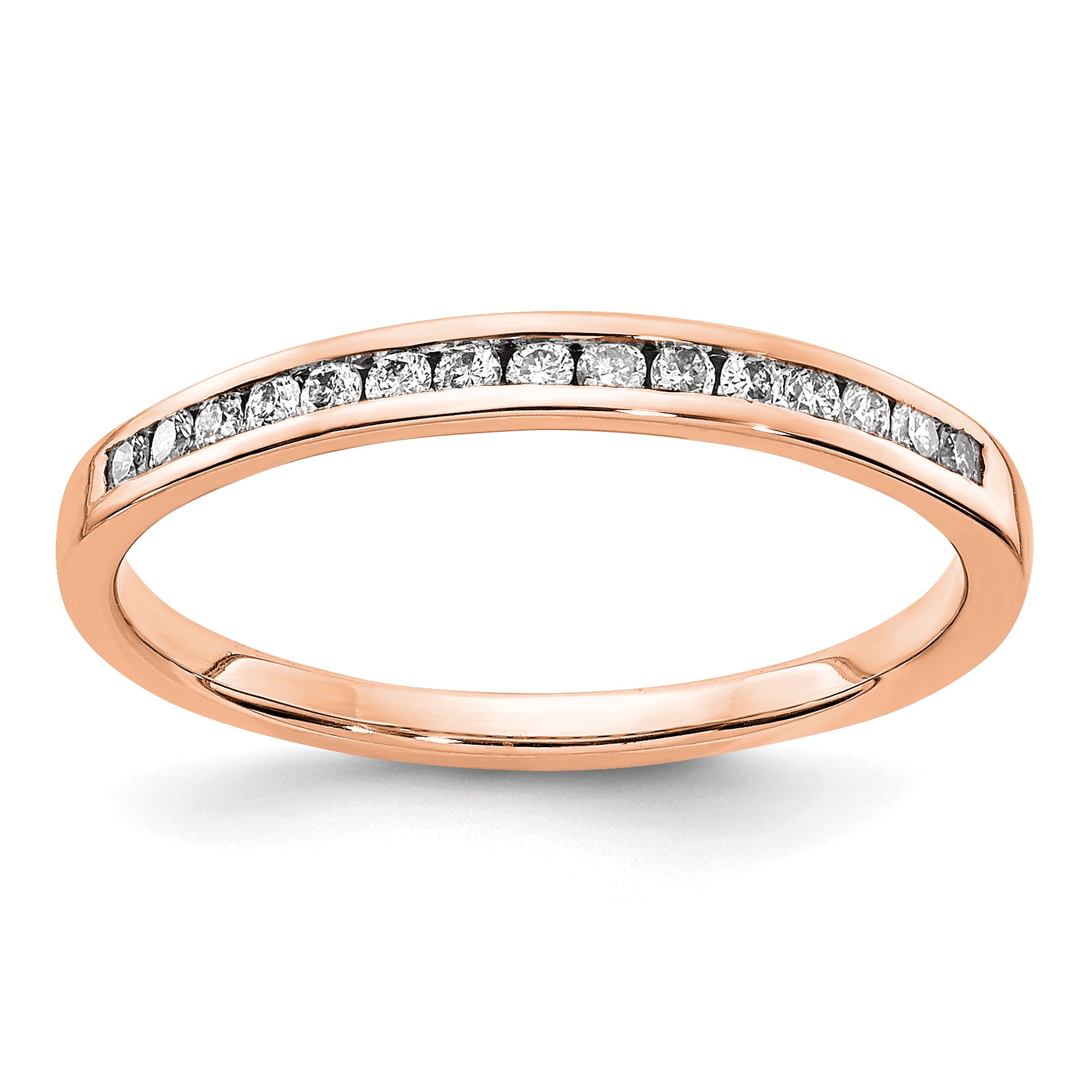 14k Rose Gold Diamond Channel Band