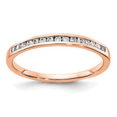 14k Rose Gold Diamond Channel Band