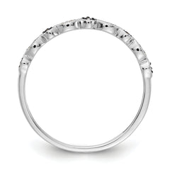 14k White Gold Blue/White Diamond Fancy Band