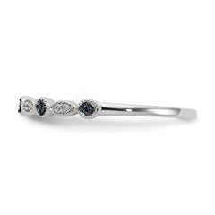 14k White Gold Blue/White Diamond Fancy Band