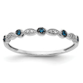14k White Gold Blue/White Diamond Fancy Band