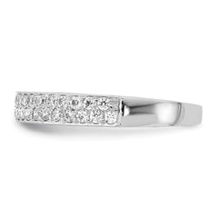14k White Gold 2-row Diamond Band