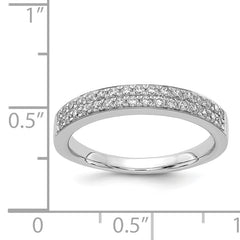 14k White Gold 2-row Diamond Band