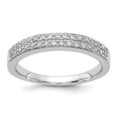 14k White Gold 2-row Diamond Band