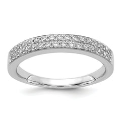 14k White Gold 2-row Diamond Band