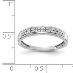 14k White Gold 2-row Diamond Band