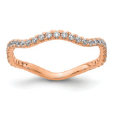 14k Rose Gold Diamond Wavy Band