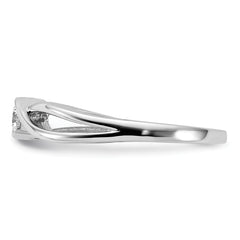 14kt White Gold Polished Diamond Ring