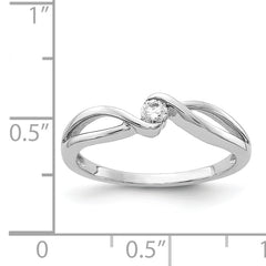 14kt White Gold Polished Diamond Ring