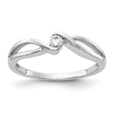 14kt White Gold Polished Diamond Ring