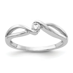 14kt White Gold Polished Diamond Ring