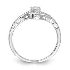 14k White Gold Diamond Bypass Ring