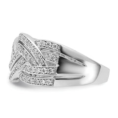 14k White Gold Woven Diamond Ring