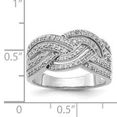 14k White Gold Woven Diamond Ring