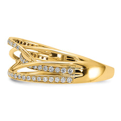 14k Diamond Swirl Ring