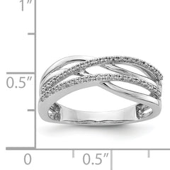 14k White Gold Polished Diamond Ring