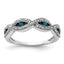 14k White Gold White and Blue Diamond Twist Ring