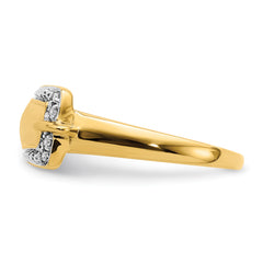 14k Rhodium Diamond Buckle Ring