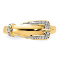14k Rhodium Diamond Buckle Ring