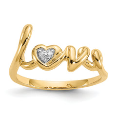 14k Diamond LOVE Ring