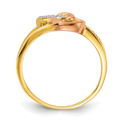 14k Diamond Hearts Ring