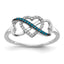 14k White Gold Blue and White Diamond Infinity and Heart Ring