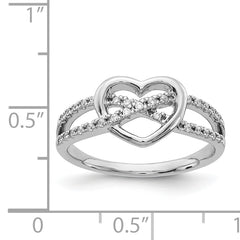 14k White Gold Diamond Heart Ring